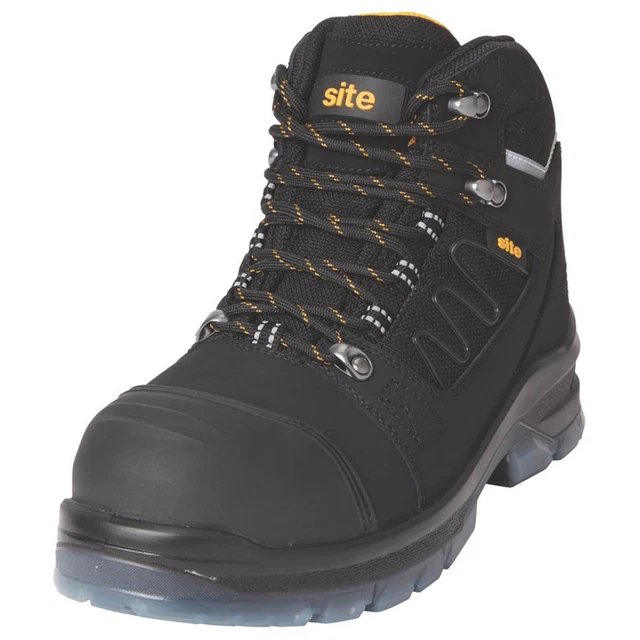 SITE SAFETY BOOTS Mens Standard Fit Black Leather Waterproof Steel Toe Site safety boots mens standard fit black leather waterproof steel toe