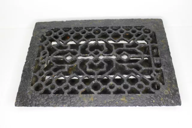 Antique Vintage Rectangle Cast Iron Metal Floor Grate Heating Vent Register