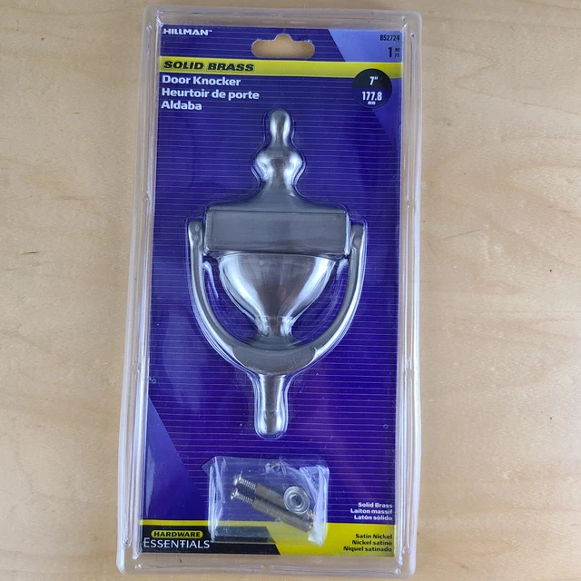 Hillman Solid Brass 7" Door Knocker Satin Nickel Model 852724 New Old Stock