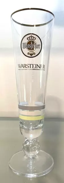 Vtg Warsteiner 1753 Fan Trophy Tall Beer Glass Tulip Soccer Ball Color Changing