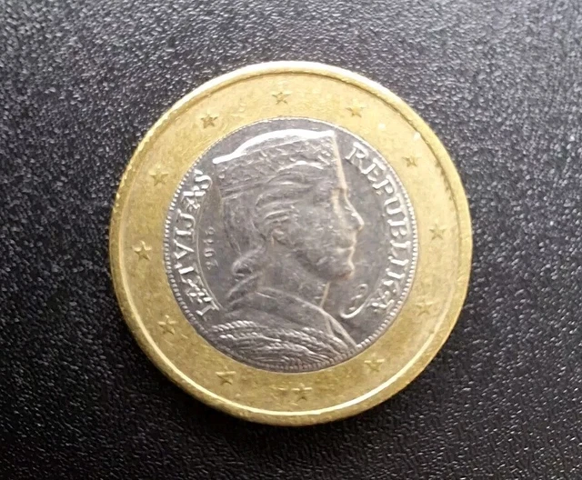 1 EURO MÜNZE, Republika Latvijas, 2016, Innenkreis ist verschoben EUR