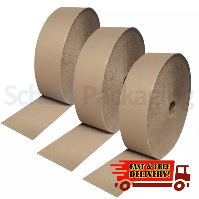 3 X 300Mm X 75M CORRUGATED CARDBOARD PAPER ROLL 225M TOTAL METRES