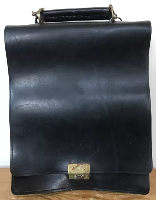 Vintage US Army Military Map Case Attache Messenger Bag Vegan Faux Leather