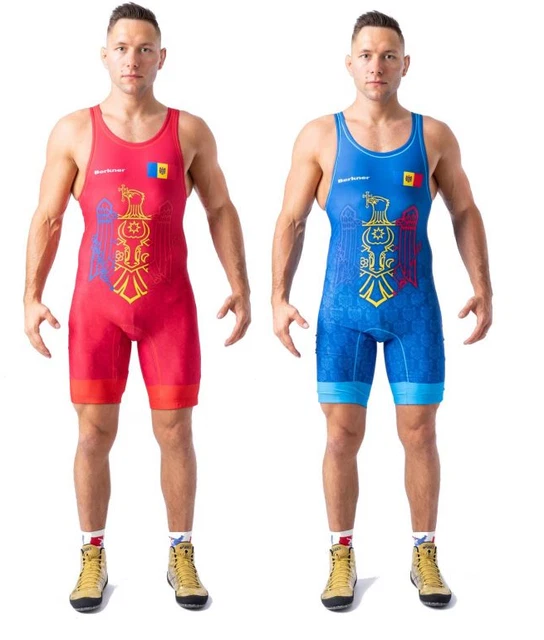 HERREN RINGERTRIKOT WRESTLING Trikot Singlet Suit BERKNER Moldawien