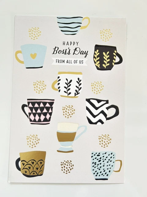 Hallmark Greeting Cards Happy Boss Day Wishes to Anyone White 5"x7" Made USA New