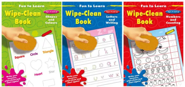 Kids Learning Books Book ABC Numbers Writing Wipe Clean Pages Fast Shipping