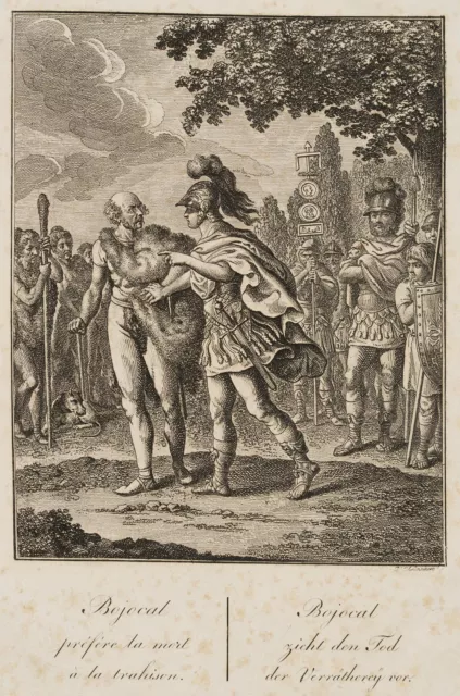 D. CHODOWIECKI (*1726), Der Germane Bojokal,  1782, Rad. Klassizismus Figürlich