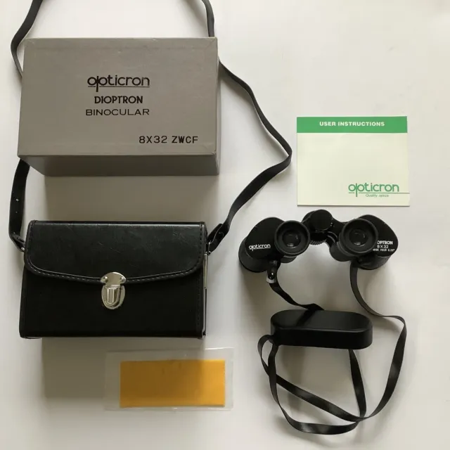Vintage Boxed 1990s  Opticron Dioptron 8 x 32 zwcf binoculars UNUSED