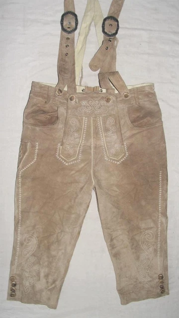 Pantaloni in pelle lunghi al ginocchio ""COUNTRY"" da uomo - tradizionali - pantaloni folcloristici beige taglia 46