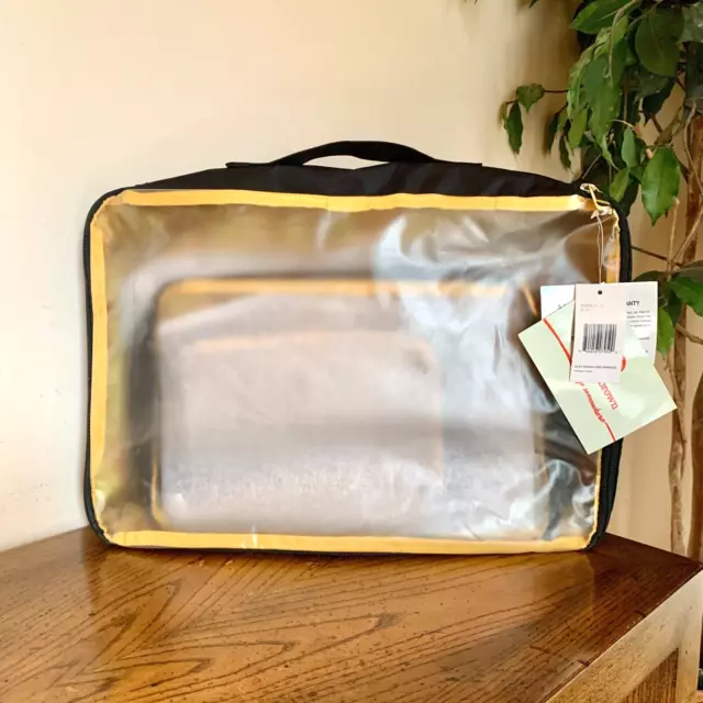 Samantha Brown Packing Cubes 3-Piece Set Black Yellow w Handles New with Tags
