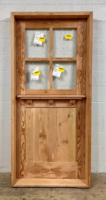 Rustic reclaimed solid Doug Fir DUTCH door architectural glass Farmhouse