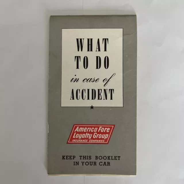 Vintage 1960 American Fore Loyalty Group Insurance Companies - Accident Booklet