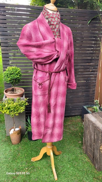 Abito da toeletta vintage misto lana mohair abito rosso a quadri anni '40 taglia M 40C