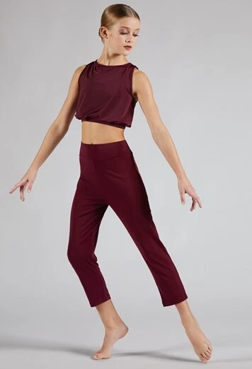 Dance Costume Balera  Medium Child Maroon Top Crop Jersey