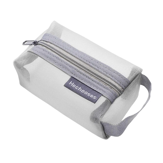 Clear Mesh Portable Large Pen Pencil Case Makeup Cosmetic Storage Bag Pouch