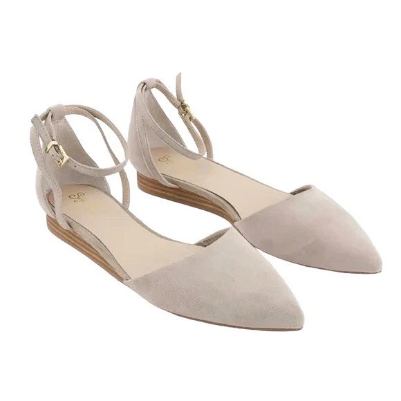 Seychelles x Revolve Plateau D’Orsay Taupe Suede Flats Sz 10 Ankle Strap Neutral