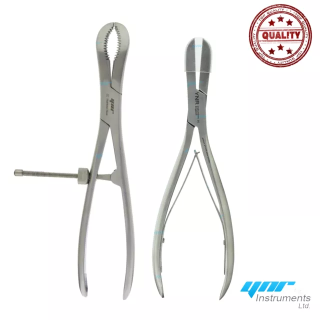 YNR Set Liston Bone Cutter 9" Reduction Centering Bone Holding Forceps 9.5"