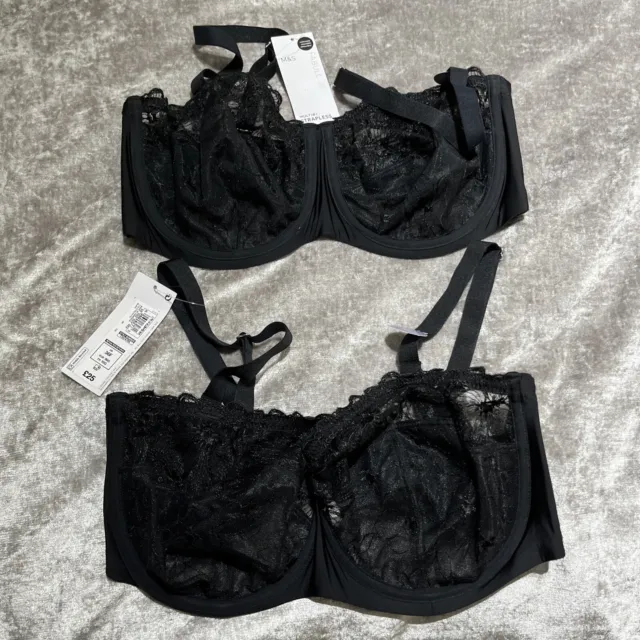 36C X 2 black/white bras. Tu & St Bernard Dunnes Stores. No wires,  Comfortable £6.99 - PicClick UK