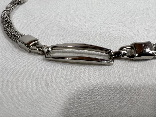 Chicos Faux Silver Metal Circle Lap Belt Women 26"-42" Belt Waist Adjustable