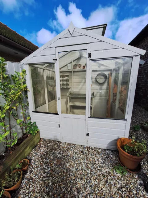 Lean To Greenhouse Including Potting Bench.
