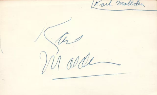 Karl Malden Actor Signed 3x5 Index Card with JSA COA