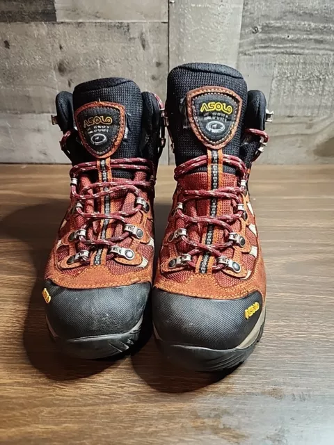 Womens ASOLO Stynger GTX Size 7.5 US Hiking Boots Waterproof GTX Red Black