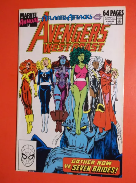 West Coast Avengers Annual # 4 - Vf- 7.5 - Seven Brides - Atlantis Attacks  1989
