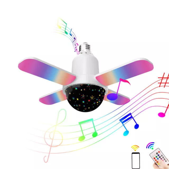 Smart LED Ceiling Light Fan Lamp Bluetooth APP+Remote Music Speaker RGB Dimmable