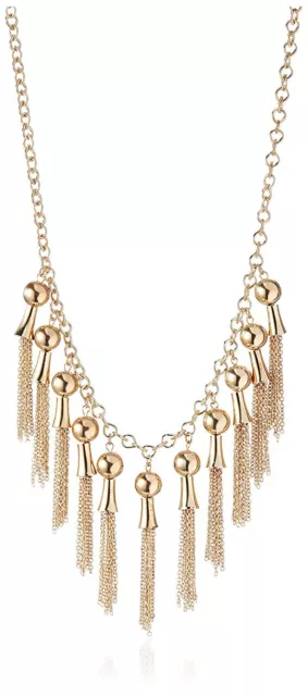 Jules Smith 17.5" + 2.25" Gold Plated Fringe Drop Necklace NWT