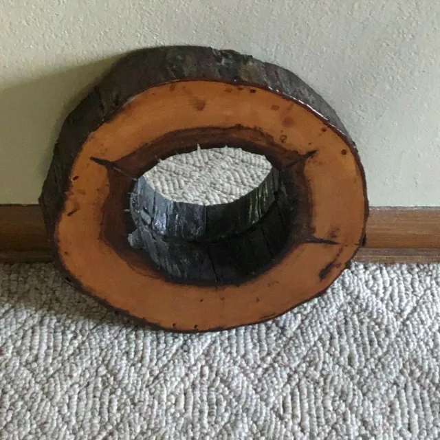 Espejo de pared de troncos de arte popular rama de árbol cabina cabaña de colección granja como está en bruto f6