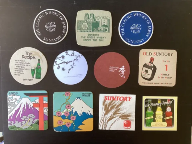 11 different Suntory Japanese Whisky  “ Mainly “ Australian Issue coasters