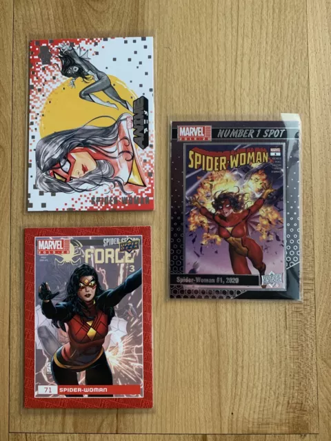 2020 UD MARVEL ANIME ANNUAL SPIDER WOMAN LOT (3x) NUMBER 1 SPOT PEACH MOMOKO