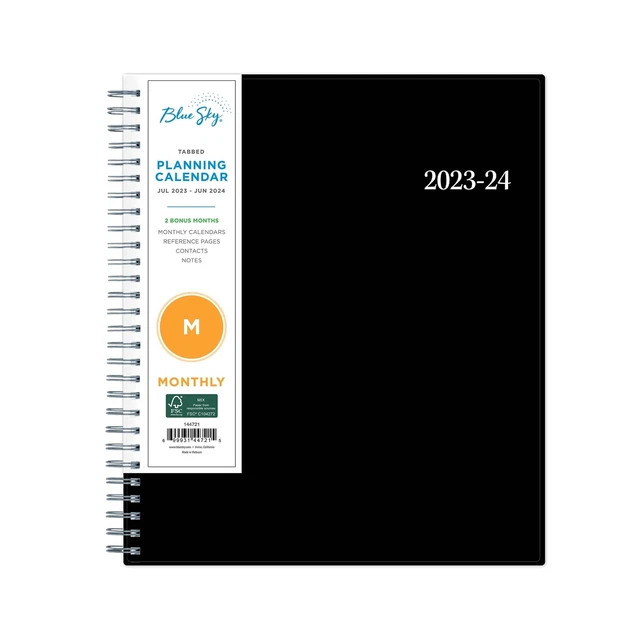 BLUE SKY 20232024 Academic Year Monthly Planner, 8" x 10", Flexib