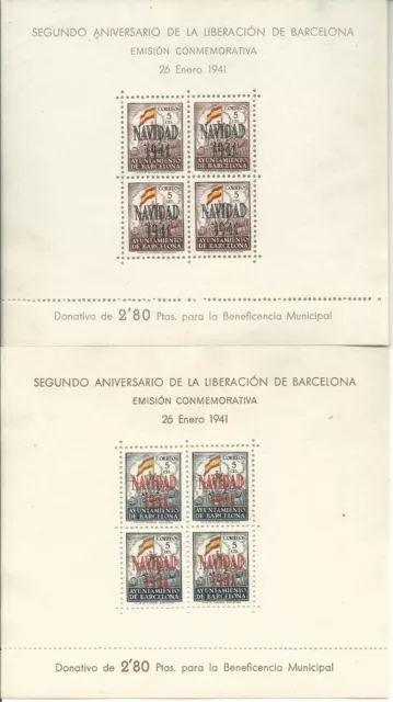 España Barcelona Edifil # 31-32 ** MNH HB Navidad 1941