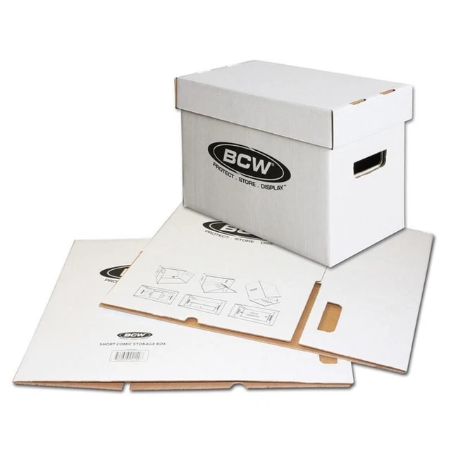 BCW Short Comic Storage Box Double Thickness, Stackable, Lot of 10