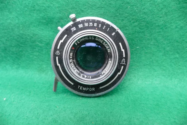 Lente Bonotar Feinmess Dresden 10,5 cm (105 mm) f4,5 en obturador que no funciona