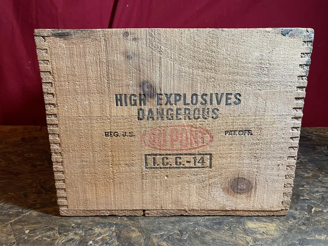 Dupont Explosives Red Cross 50 Lbs. Extra Dynamite Wood Crate 3