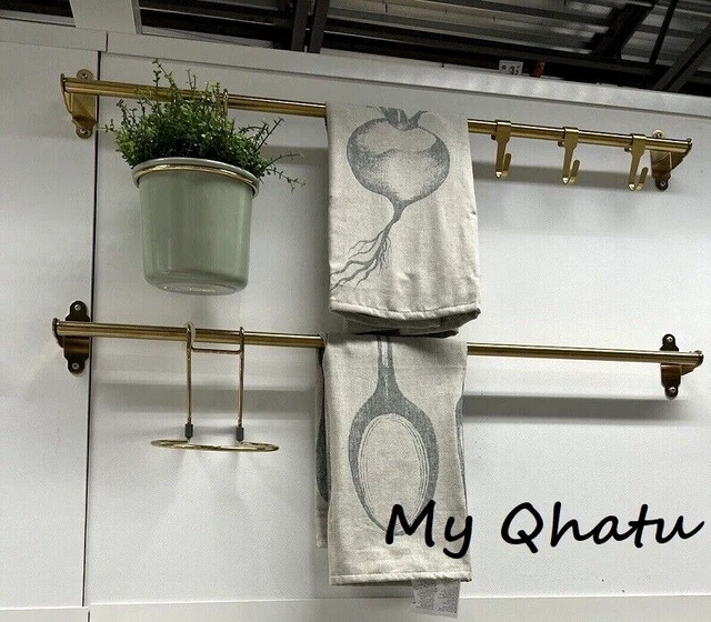 IKEA HULTARP KITCHEN Bath Rail (Only) Rod Steel, Polished Brass 31 1/2