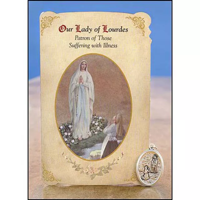 OUR LADY OF Lourdes Patron of Illness Healing Medal with Holy Prayer ...