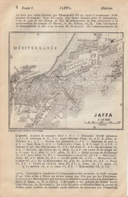 Tel Aviv-Jaffa Tel Avīv-Jafō STADTPLAN von 1912 small map