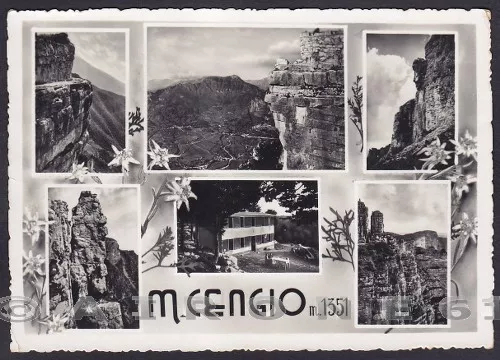 VICENZA ASIAGO 48 MONTE CENGIO - VEDUTINE Cartolina FOTOGRAFICA viaggiata 1954