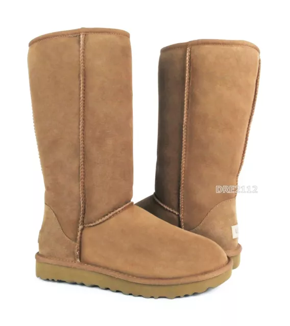 UGG Classic Tall II Chestnut Suede Fur Boots Womens Size 7 -NEW-