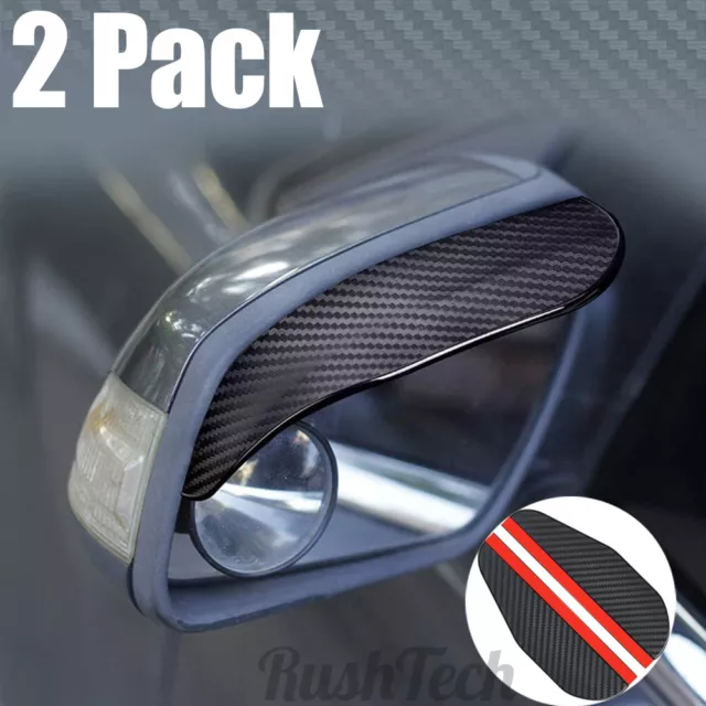 2x Carbon Fiber Car Rear View Side Mirror Rain Board Eyebrow Guard Sun Visor