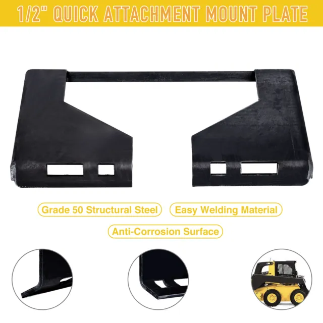 PREENEX 1/2" Quick Attachment Mount Plate Trailer-Adapter Skid Steer Grade-50