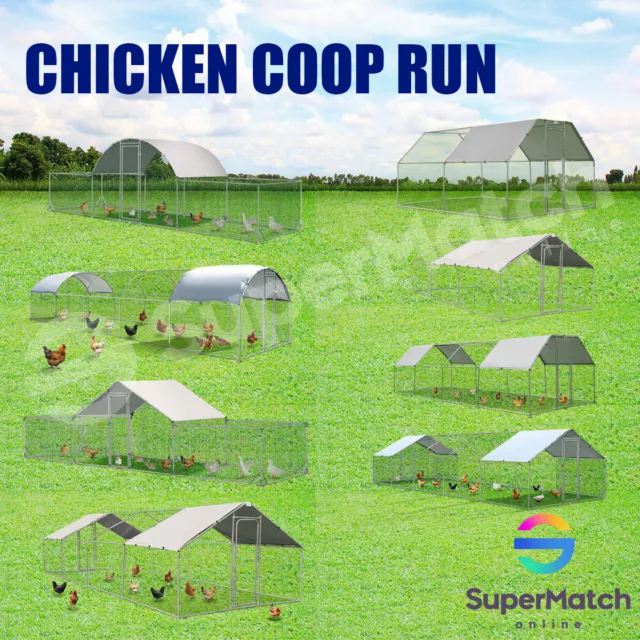 Large Run Chicken Coop Rabbit Hutch Ferret Cage Hen Chook House Guinea Pig Super