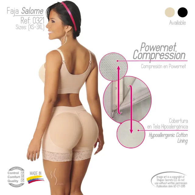 Fajas Colombiana Butt Lifter Levanta Cola Pomp Ultra Flexible Short Tummy  Shaper