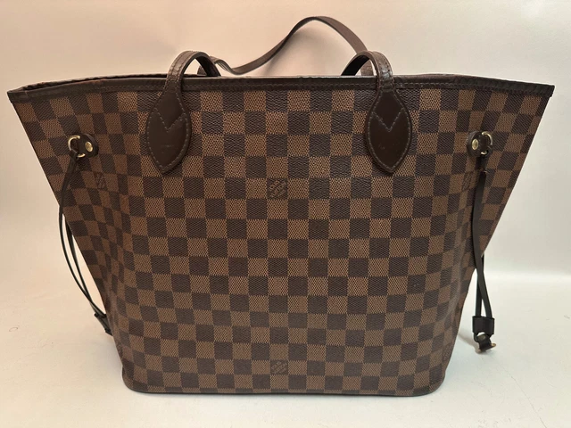 Louis Vuitton Damier Ebene Neverfull MM Tote Coated Canvas Shopping Bag No Pouch 3