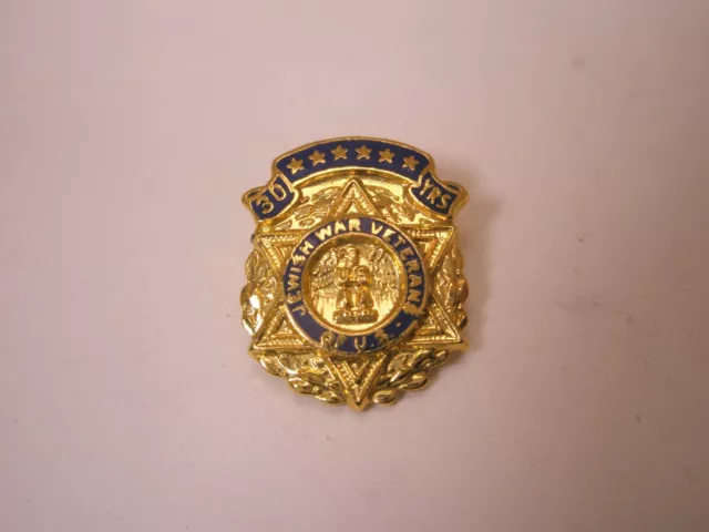 Jewish War Veterans of the US 30 Year Vintage Tie Tack Lapel Pin