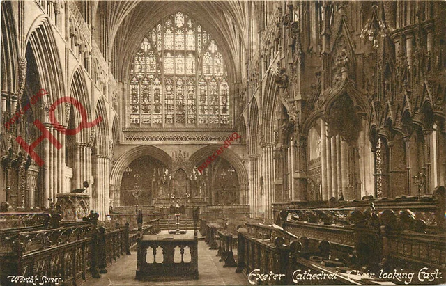 Picture Postcard, Exeter Cathedral, Choir Looking East [Worth's Series]