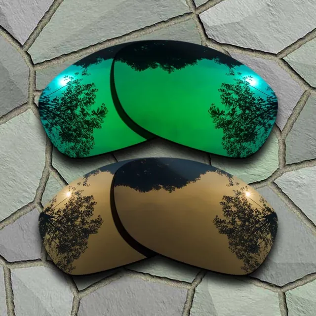 Jade Green&Bronze Copper Polarized Lenses Replacement For-Oakley Pit Bull